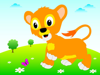 Obraz na płótnie Canvas Young lion background