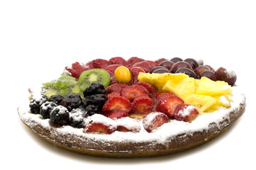 fruits cake on white background