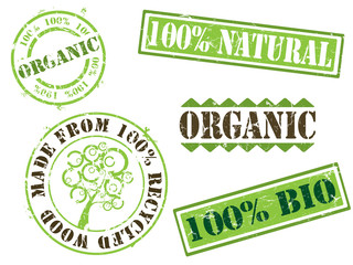 Organic and ecology rubber stamps