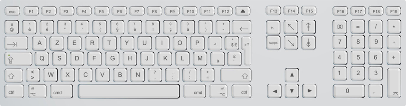 Close Up Of A White French Azerty Computer Keyboard Background Stock Photo,  Picture and Royalty Free Image. Image 42080260.