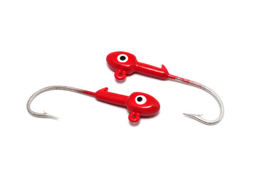 Red Painted Jig Hooks