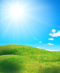 Obraz na płótnie Canvas Green feminine hill under sun