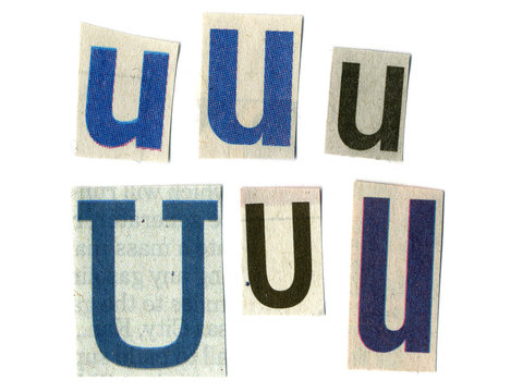letter cut from newsprint