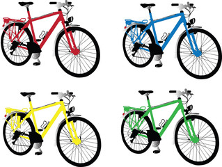 bike in different color - vector
