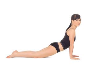 Fototapeta premium Young beautiful woman during fitness time and exercising