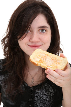 Teen Eating Toast