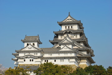 Majestic front view of a Japanese castle