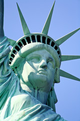 Fototapeta premium The closeup of the Statue of Liberty