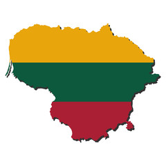 Lithuania map flag
