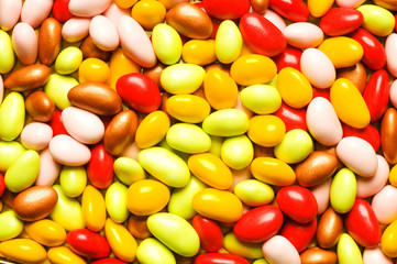 Background made of sweet eggs of various colours