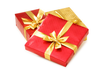 Gift boxes isolated on the white background