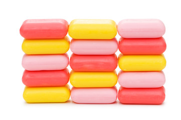 Stack of soap isolated on the white