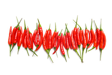Red chili peppers isolated on the white