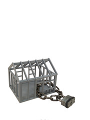 Frame House with Lock and Chain