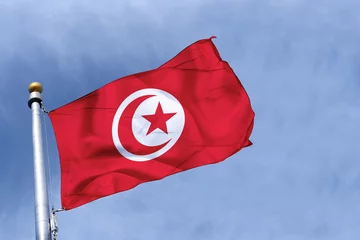 Fotobehang drapeau tunisie © benetma