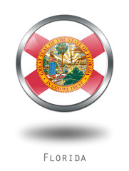 3D Florida  Flag button illustration on a white background