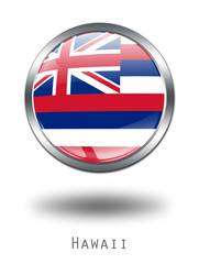 3D Hawaii  Flag button illustration on a white background