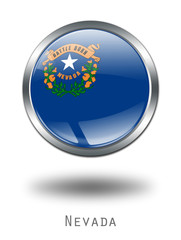 3D Nevada  Flag button illustration on a white background