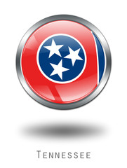 3D Tennessee Flag button illustration on a white background