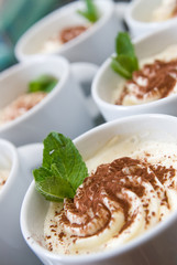 cream cappuccino with mint