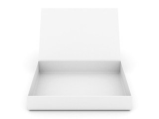 white opened cardboard box isolated on white background