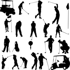 set of golf - vector
