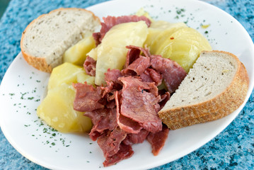 gekochte scheiben vom rindfleisch-irisch
