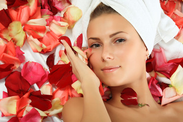 in rose petals