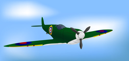 Spitfire avion de chasse Silhouette Autocollant/sticker * Spit Fire BBMF RAF * WW 2