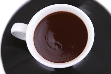 hot chocolate drink top view