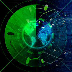 Green radar screen