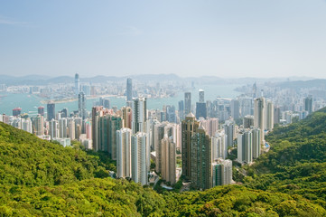 Naklejka premium panorama of hong kong