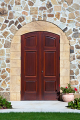 Fototapeta na wymiar Elegancki Drzwi Mansion w Napa Valley