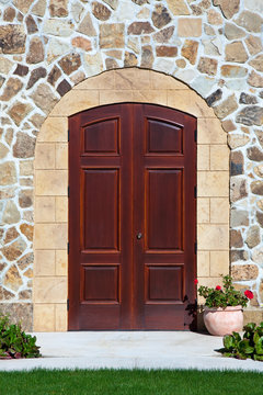 Elegant Mansion Doorway in Napa Valley