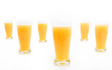 Glasses with orange juice