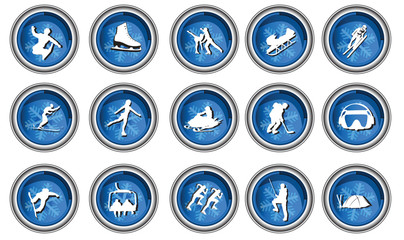 Winter sport icon set