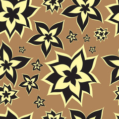 Seamless vintage beige pattern with flowers