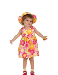 Cute little girl in summer dress