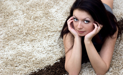 Lying on carpet