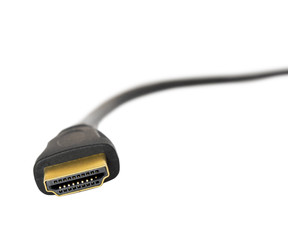 HDMI cable gold series isolated on white background