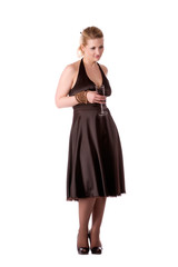 Woman on a white background