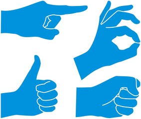 Hands showing gestures