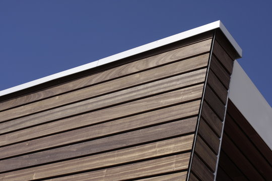 Wooden bardage on a new house