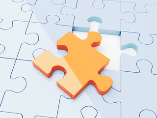 Fototapeta premium Isolated Jigsaw Puzzle