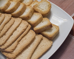 Breakfast toasts on a dish