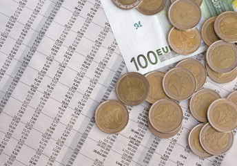Financial objects. Euro coins