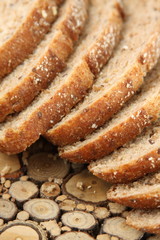 Sliced Six-Grain Bread on Wooden Platter