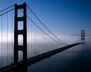Golden Gate in fog - Powered by Adobe