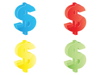 dollar icons different colors