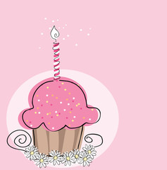 cupcake with candle